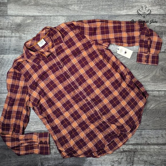 St. John's Bay Classic Button Down Flannel Top - Picture 1 of 2